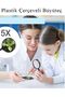 Plastic Strappy Glass Lens 10 cm Handheld Pocket Bag Reading 5X Reading Magnifier Practical Convenient - 5