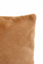 Premium Reversible Rabbit Plush Cushion Cover Ultra Soft Rabbit Hair Textured Mink (43X43 cm) - 4