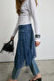 Breatis women's asymmetric hem Lace navy blue skirt - 6