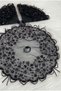 Black Bride Groom Handkerchief with Sequins, Pearls, Crystal Stone Detail, Wedding Henna Circumcision Promise Engagement Ceremony - 3