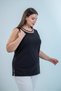 3330904 Large Size Women's Tulle Detail Tank Top Black - 7
