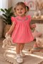 Cigit 100% Cotton Pomegranate Flower Color Baby Girl Tunic Embroidered Summer Stylish Comfortable Daily Wear