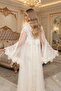 Luxury Lace Piece Bridal Robe Set - Special Design White Satin Nightgown - 5