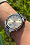 Men's Metal Cord Champagne Dial Premium Design Calendar Wristwatch