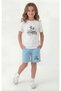 Summer Print Detailed Capri 2-Piece Girls' Top and Bottom Set - 4