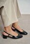Harmony Black Rustic Pattern Short Heeled Women's Ballet Flats Shoes - 3