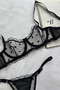 Black Tiny Heart Patterned Lingerie Set (Bra & Thong) - 5