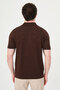 Delik Patterned Slim Fit Polo Collar Zippered Men's Knitwear T-Shirt Brown - 11584.26Y - 4