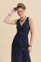 V Neck Slit Detail Long Dress - 6