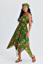 V-Neck Asymmetrical Cut Bohemian Dress - 3