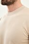 Plain Slim Fit Crew Neck Men's Knitwear T-Shirt Beige - 11583.26Y - 2