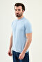 Plain Slim Fit Crew Neck Men's Knitwear T-Shirt Blue - 11583.26Y - 3