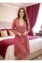 Luxurious Set of Lace Stylish Dressing Gowns and Nightgowns with Guipure Detail - Premium Dowry Set - 6