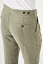 Straight Slim Fit Pleated Belt Buckled 100% Linen Men's Trousers Khaki - 38360.26Y - 5