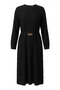 Bürümcük Fabric Belted Dress 2239-02 Black - 6