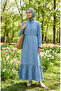 Half-Buttoned Pocketed denim dress 300126-02 light blue - 2