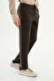 Straight Slim Fit Drawstring Elastic Waist 100% K Linen Men's Trousers Brown - 38351.26Y - 3