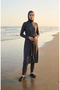 Modern Simplicity Belted Zippered Hijab Swimsuit 2602-03 Smoked - 2
