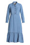Half-Buttoned Pocketed denim dress 300126-02 light blue - 6