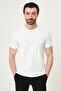 Striped Slim Fit Crew Neck Men's T-Shirt White - 36878.26Y