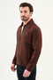 Striped Slim Fit Shirt Collar Spring Men's Coat Claret Red - 39660.26Y - 5