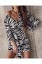 Women's Patterned Belt Detailed Dress