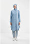 Striped Detailed Denim Tunic 23932-01 Ice Blue - 3
