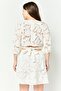 Women Eyelet Mini Dress, White - 4