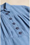 Half-Buttoned Pocketed denim dress 300126-02 light blue - 5