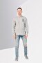 Men Regular Fit Embroidered Logo Long Sleeve Casual Shirt, Dark Grey - 4