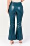 Women Regular Fit Solid Flare Leg Pants, Sage Green - 4