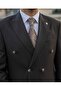 New Season K Double-Breasted Cut-Out Double Slit Self-Stripe Men's Suit - 3