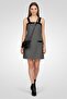 Women Checkered Mini Dress, Grey
