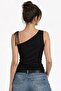 Women's One-Shoulder Asymmetrical Collar Sleeveless Tie-Detail Stretchy Blouse - 3