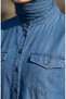 Buttoned Long Denim Tunic 0210-01 Blue - 5