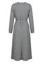 Bürümcük Fabric Belted Dress 2239-01 Gray - 7