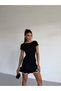 Bodycon Scuba Fabric Short Sleeve Skirt Ruffled Dress