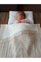 Openwork Cotton Knitted Baby Blanket - with Booties as a Gift - with Bow - Inside Is Wellsoft Fleece - 80X100 cm - 2