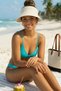 Women Straw Visor Hat Adjustable Sun Hat UV Protective Summer Beach Hat - 3