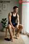 Men's Premium 100% Cotton Pack 2-Piece Classic Comfortable Sweat-Absorbing Undershirt 2-Piece Boxer Shorts 2-Piece Long Socks - 2