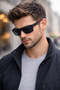 Fleece Ize - Black Color Original Men's Sunglasses with Uv400 Protection 56 Ekartman Dkg6275C2