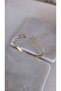 Pink Zircon Stone Ball Detailed Handcuff Bracelet