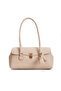 Women's Clamshell Lock and Charm Detailed Handbag and Shoulder Bag
