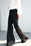 Imported Fabric High Waist Trousers D Lace Detail Pants