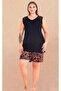 Black Plus Size Zero Sleeve V-Neck Shorts Set of Lace - 2