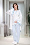 New Season Blue Shawl Collar Ruffled Summer Design Short Sleeve Maternity Maternity Dressing Gown Pajama Set Set - 3