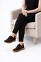Full Orthopedic Women's Suede Loafers - Loafer with Lacing Detail Rubber Sole Casual Shoes - 2