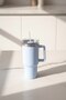 1200 ml Stainless Steel Thermos Cup - Heat Preserving, with Straw and Handle Strappy Flask