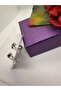 X Model Steel Earrings with Zircon Stones on the Ring - 2