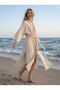 Handmade Süzene Embroidered Beach Kaftan, 60% Linen 40% Cotton , Breathable and Quick-Drying Fabrics - 7